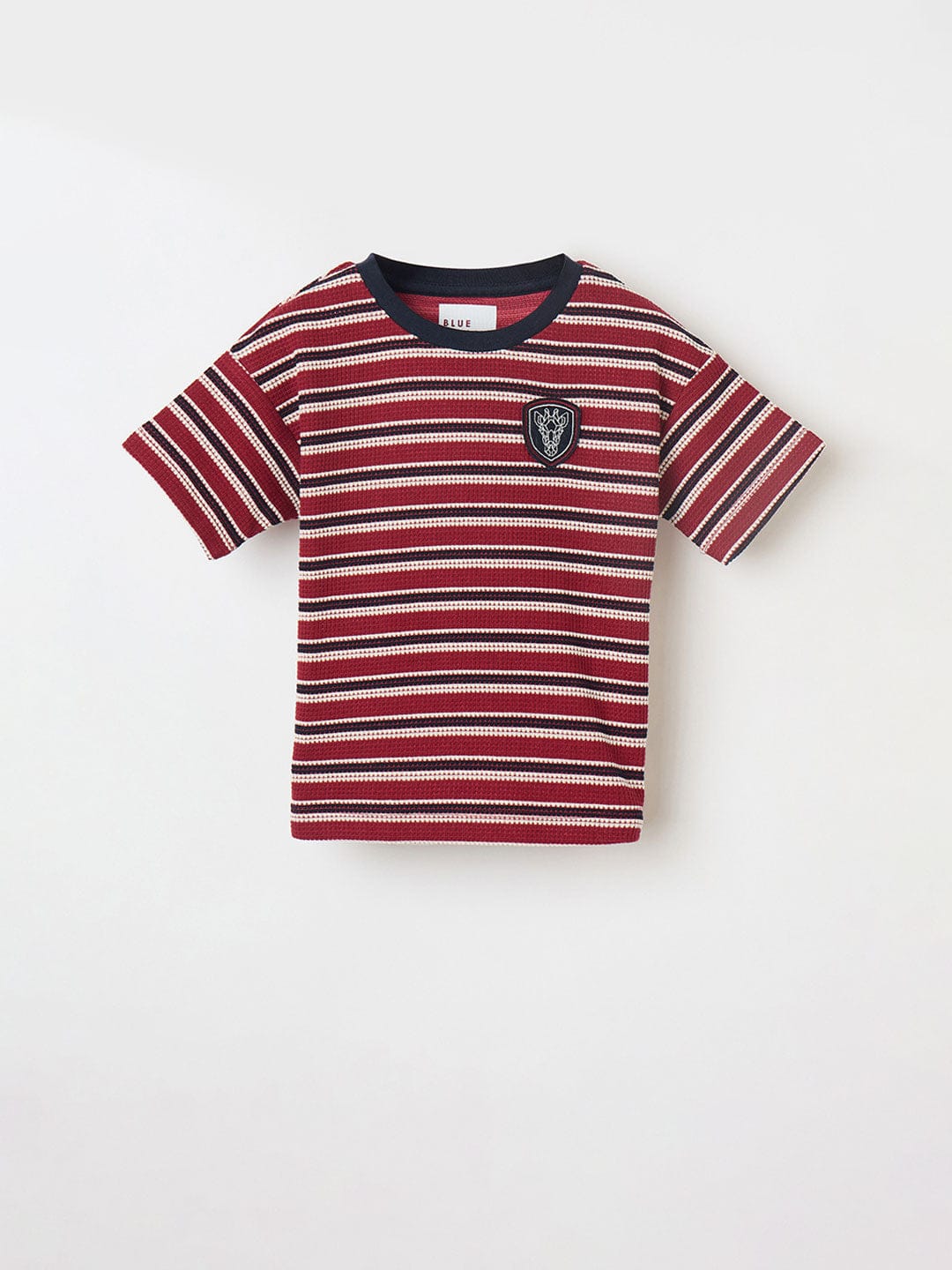 Blue Giraffe Boys Red Solid Tshirt