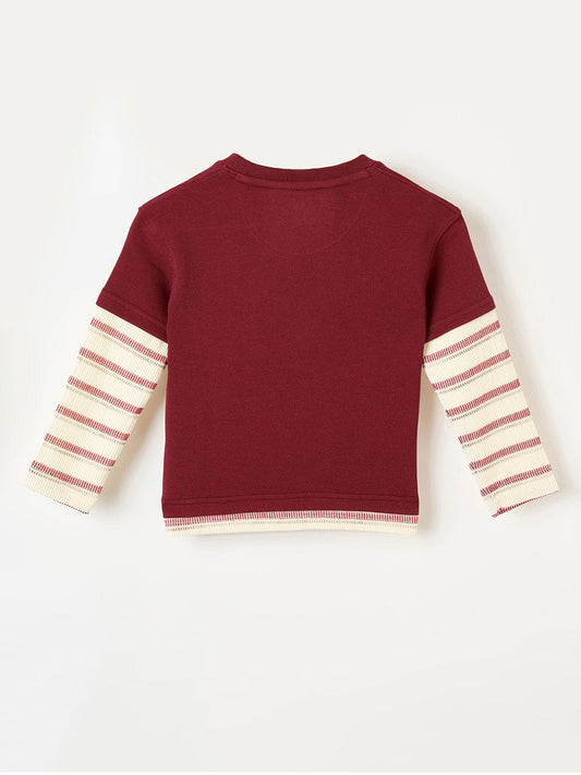 Blue Giraffe Boys Red Solid Tshirt