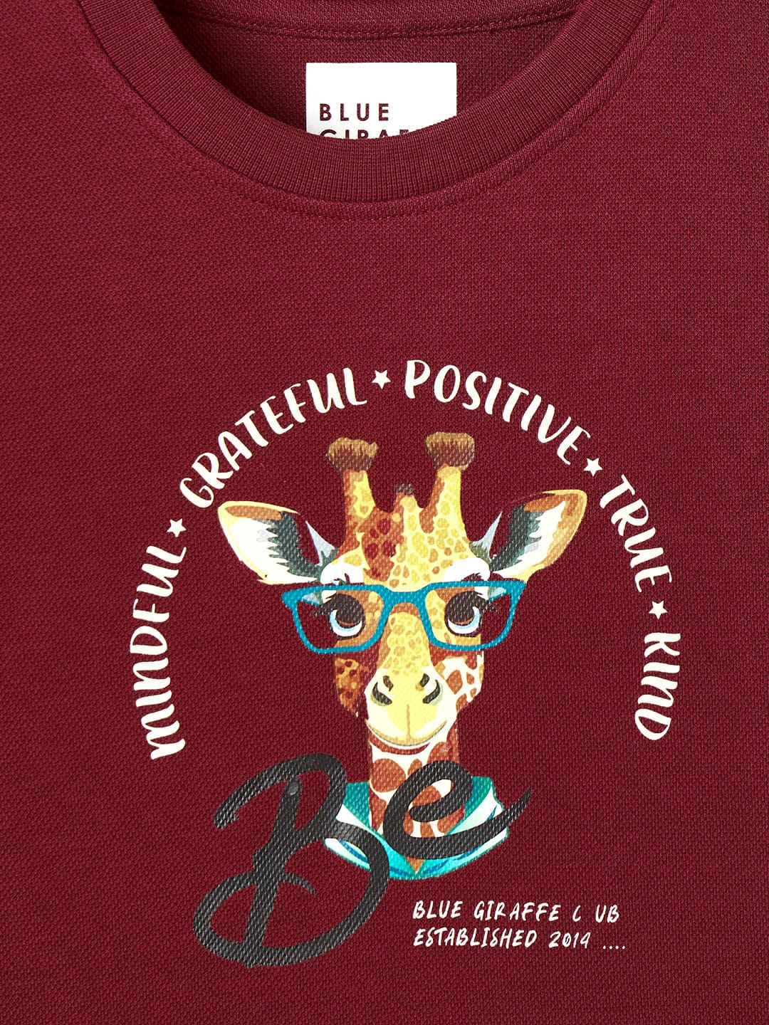 Blue Giraffe Boys Red Solid Tshirt