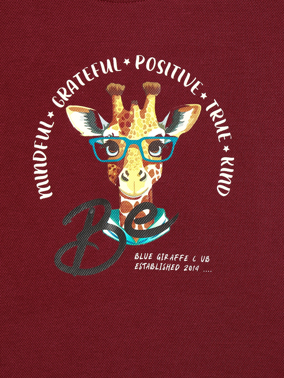 Blue Giraffe Boys Red Solid Tshirt