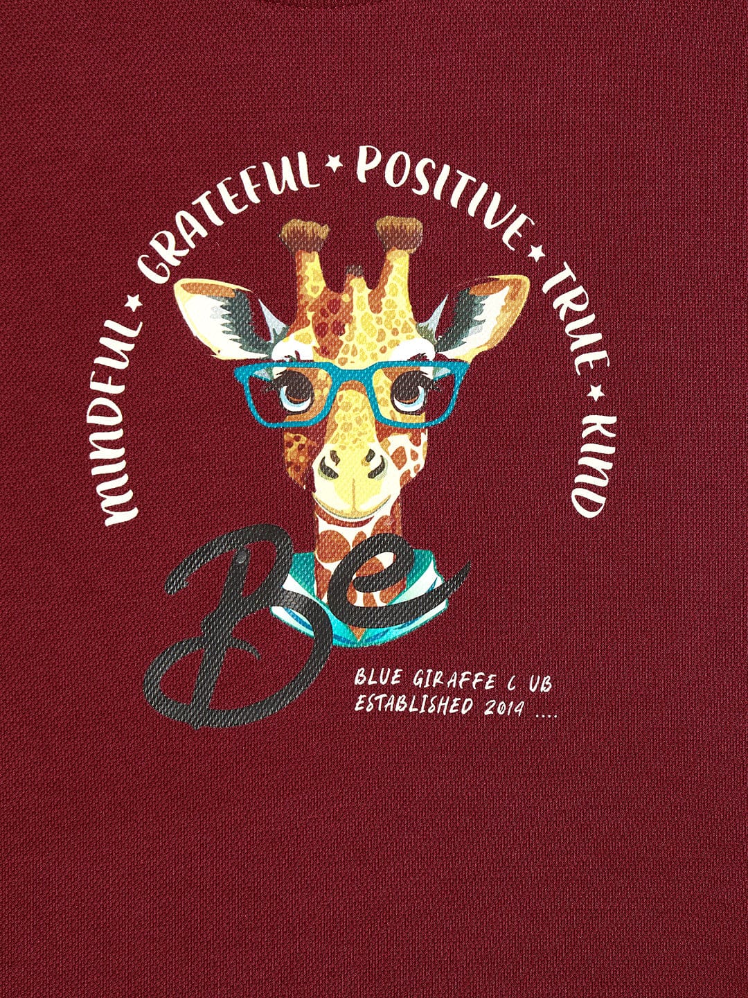 Blue Giraffe Boys Red Solid Tshirt