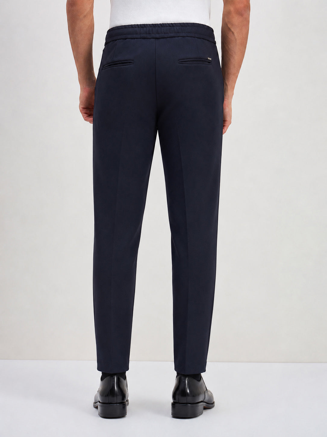 ICONIC Men Navy Blue Regular Fit Trouser