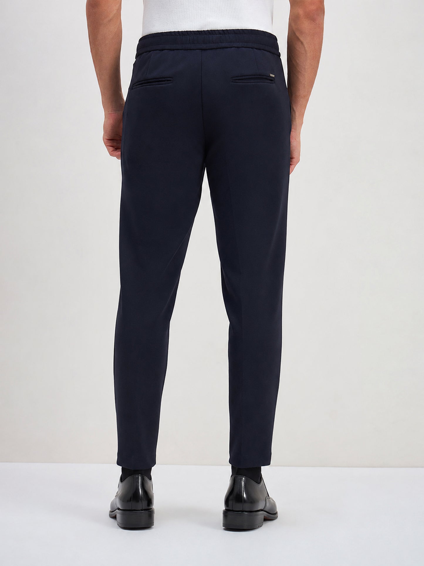 ICONIC Men Navy Blue Regular Fit Trouser