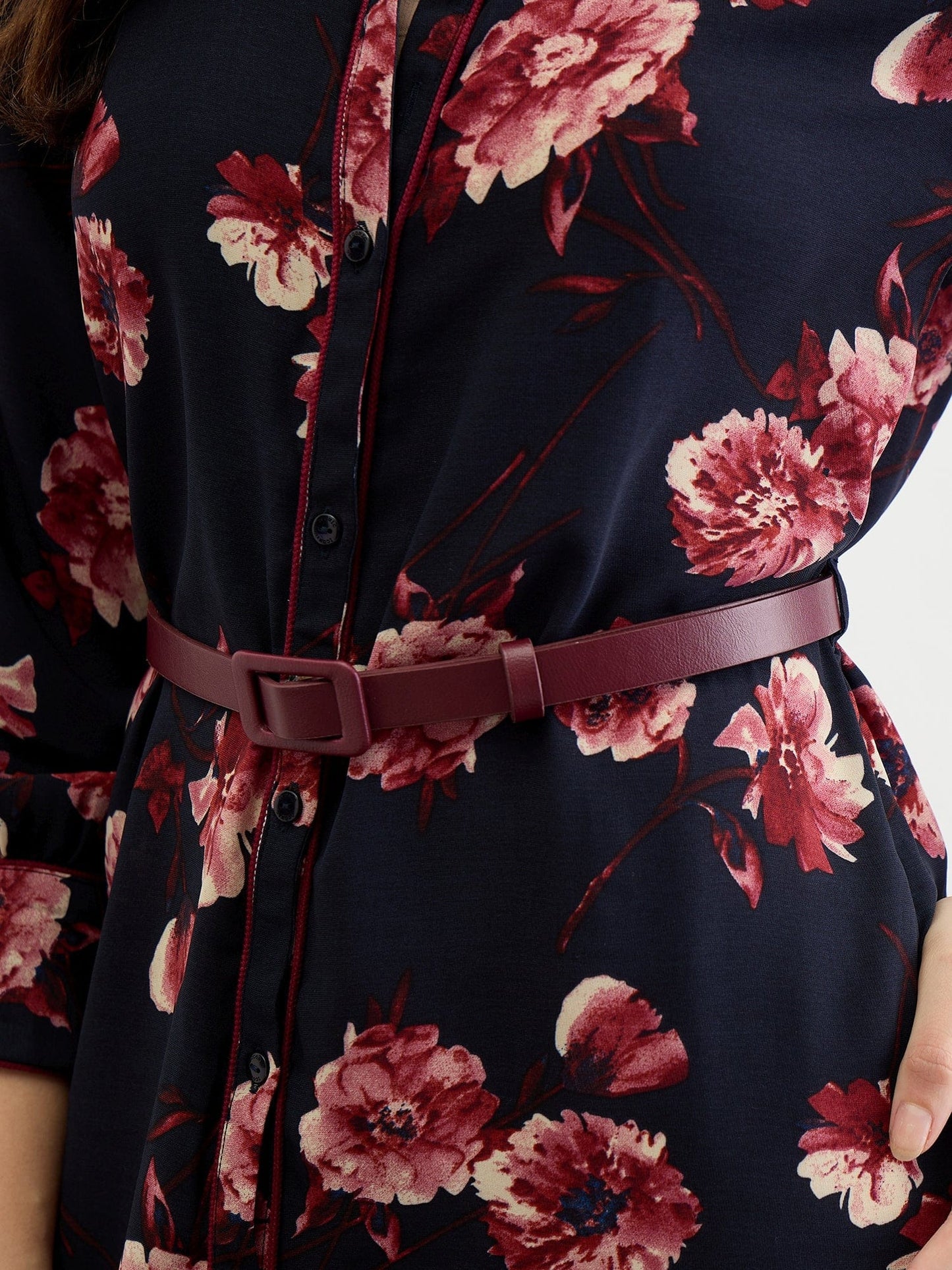 Iconic Women Blue Printed Collar Dress