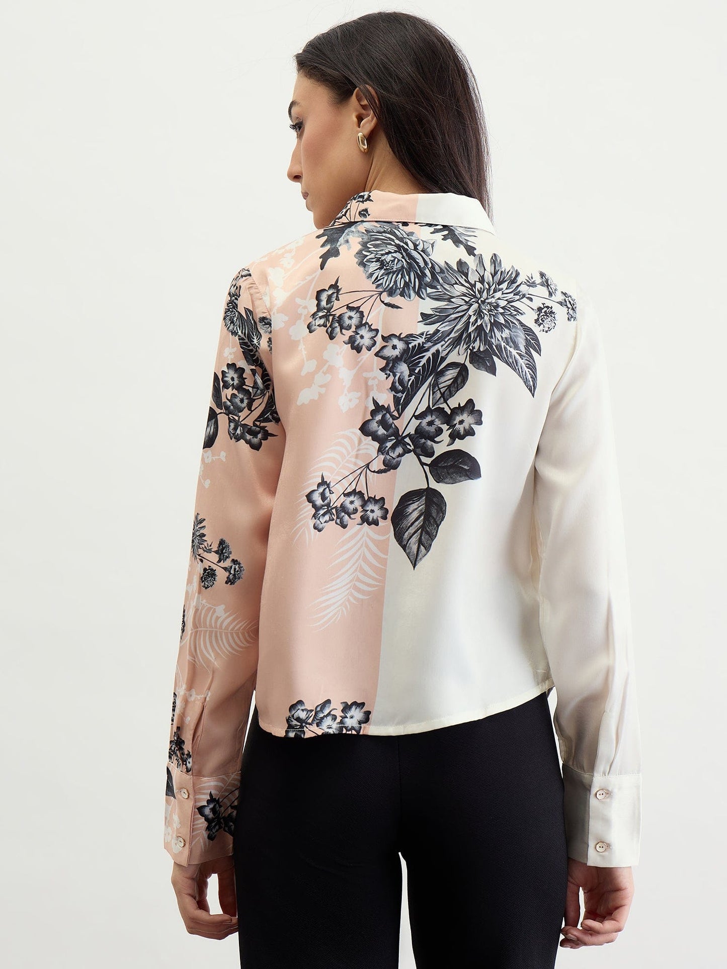 Iconic Women Pink Solid Collar Shirt