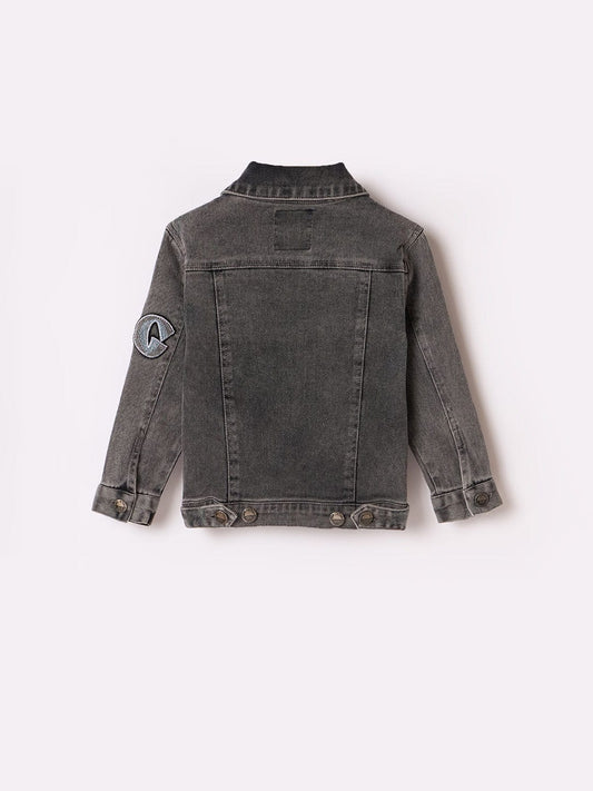 Blue Giraffe Boys Black Notched Lapel Jacket