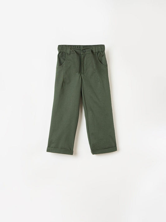 Blue Giraffe Boys Black Regular Fit Solid Trouser