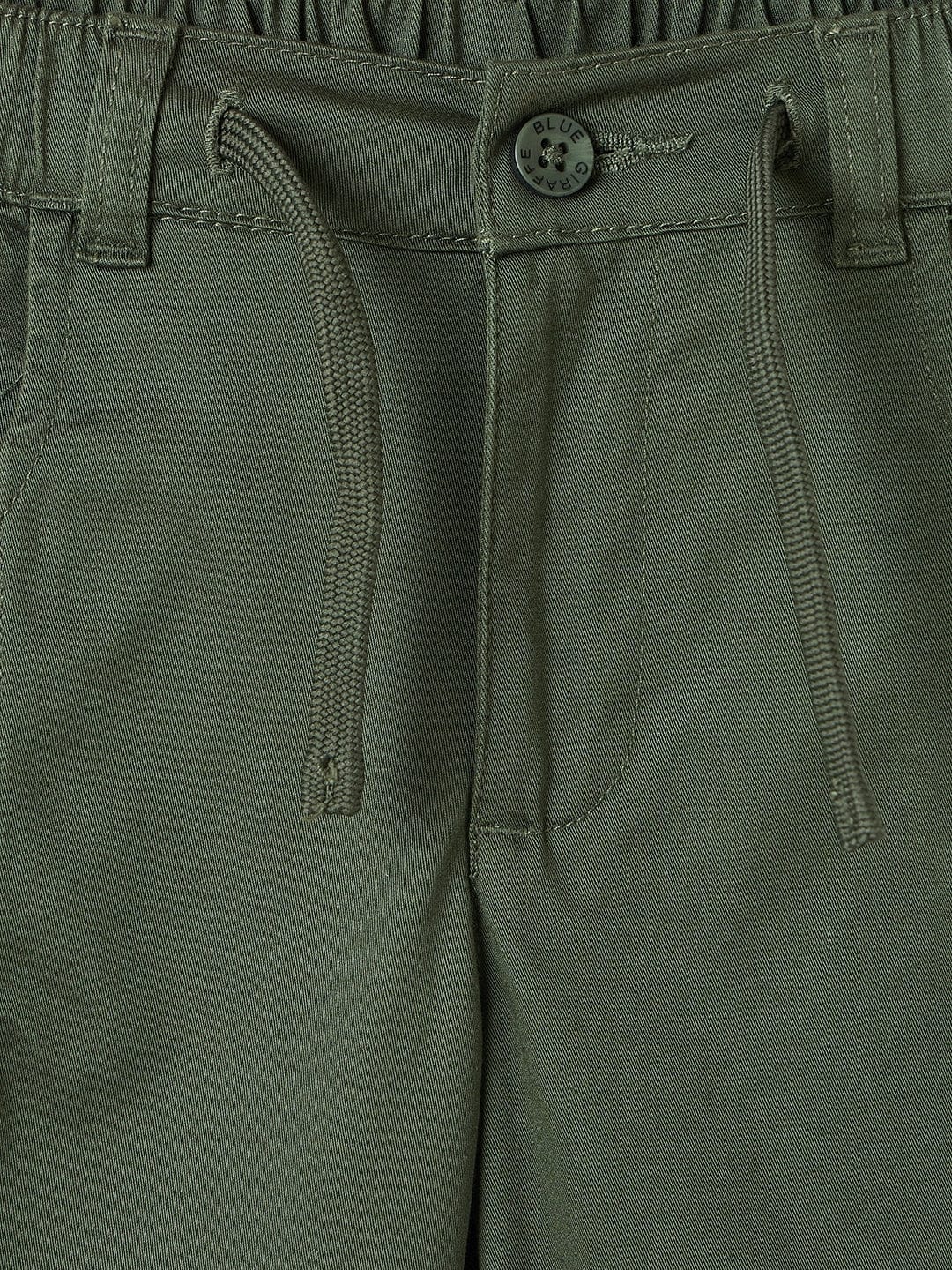 Blue Giraffe Boys Black Regular Fit Solid Trouser