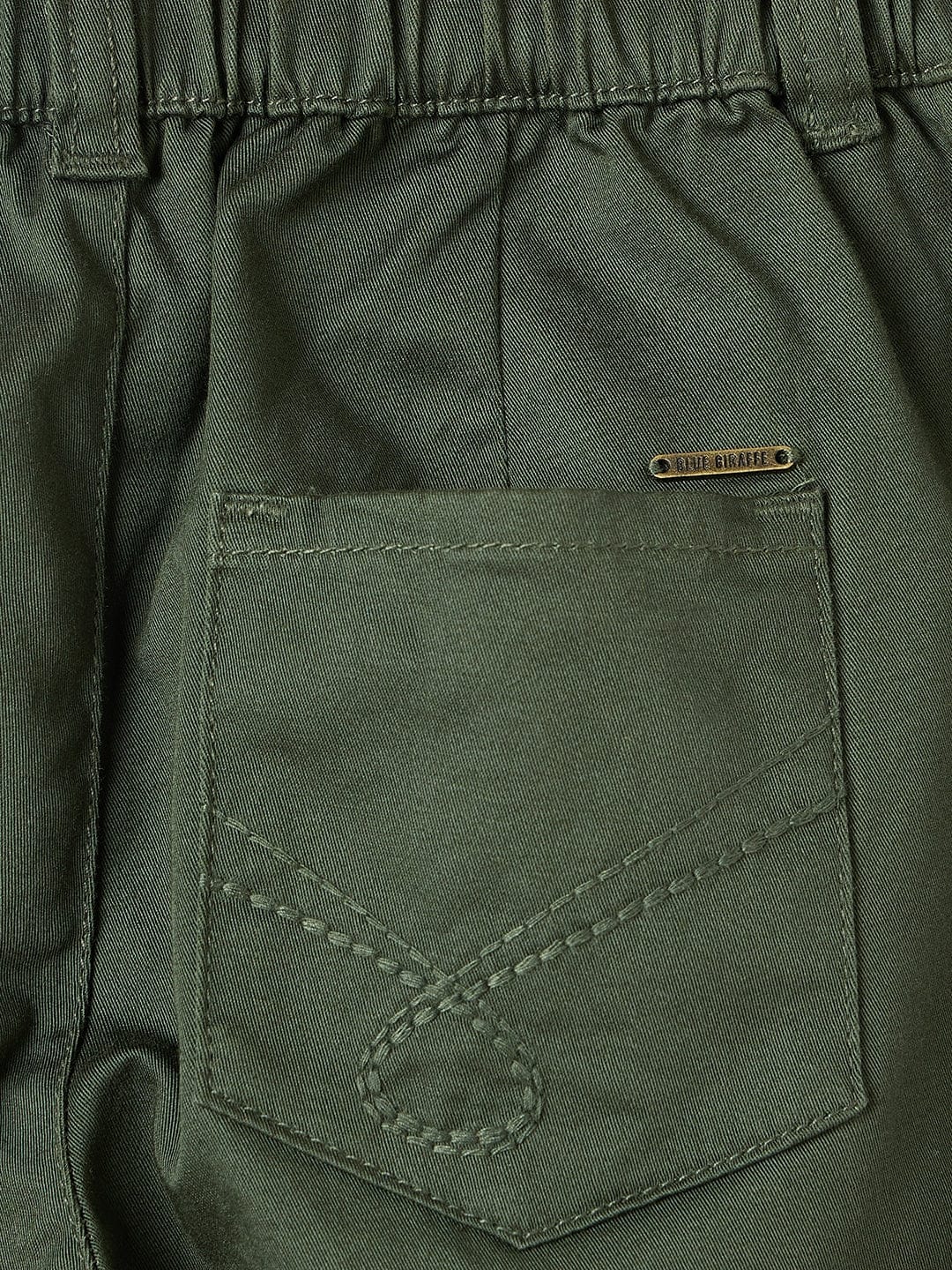 Blue Giraffe Boys Black Regular Fit Solid Trouser