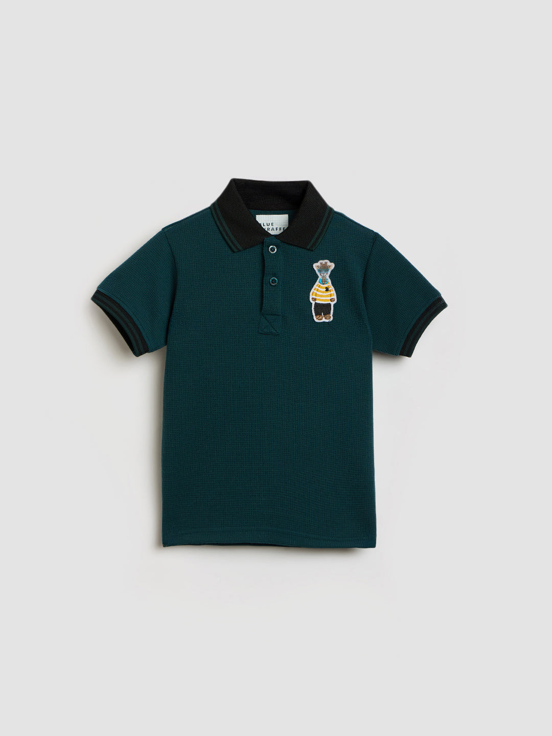 Blue Giraffe Boys Green Knitted Polo Tshirt