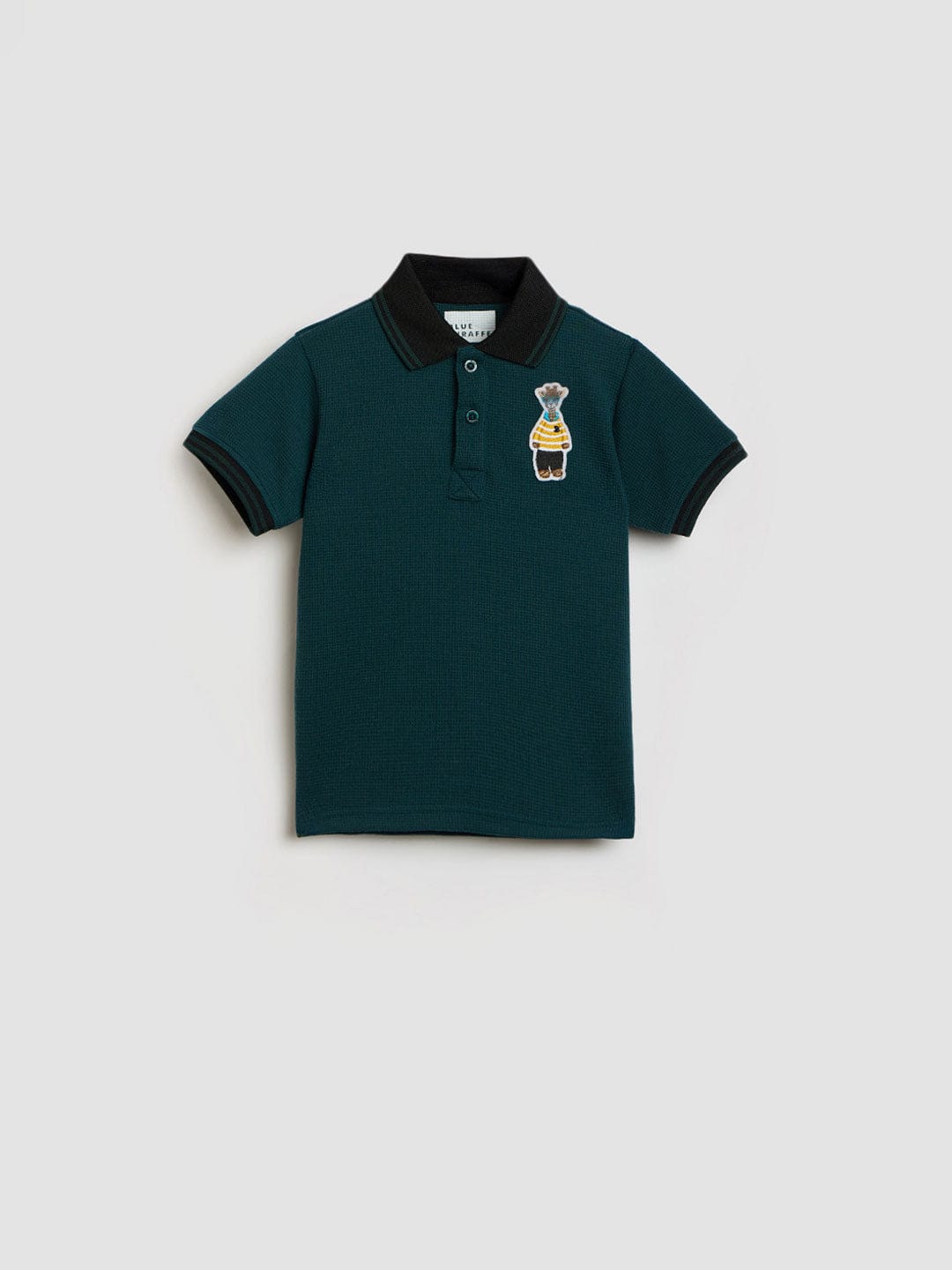 Blue Giraffe Boys Green Knitted Polo Tshirt