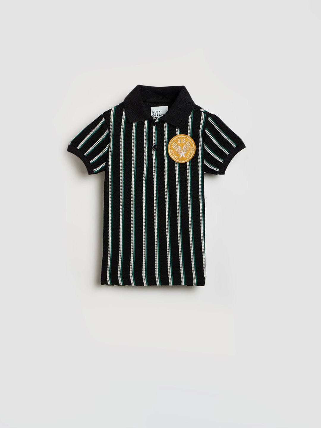 Blue Giraffe Boys Multicolor Striped Polo Tshirt