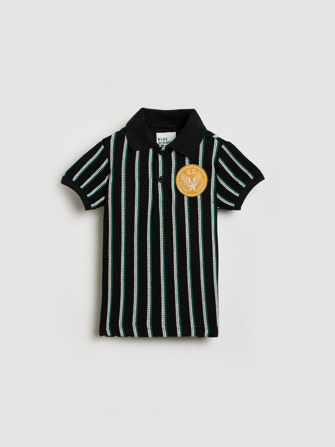 Blue Giraffe Boys Multicolor Striped Polo Tshirt