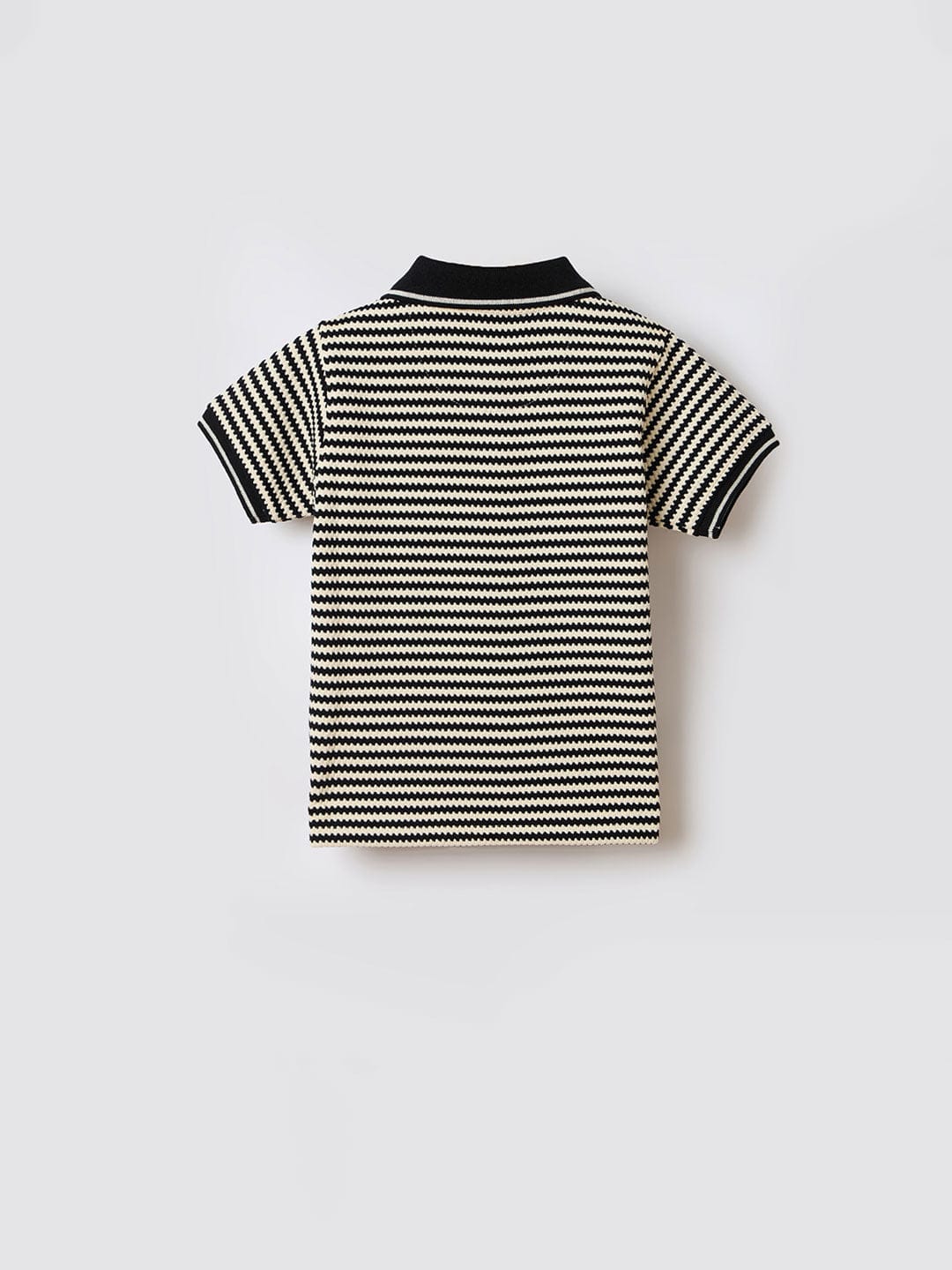 Blue Giraffe Boys Black Striped Polo Tshirt