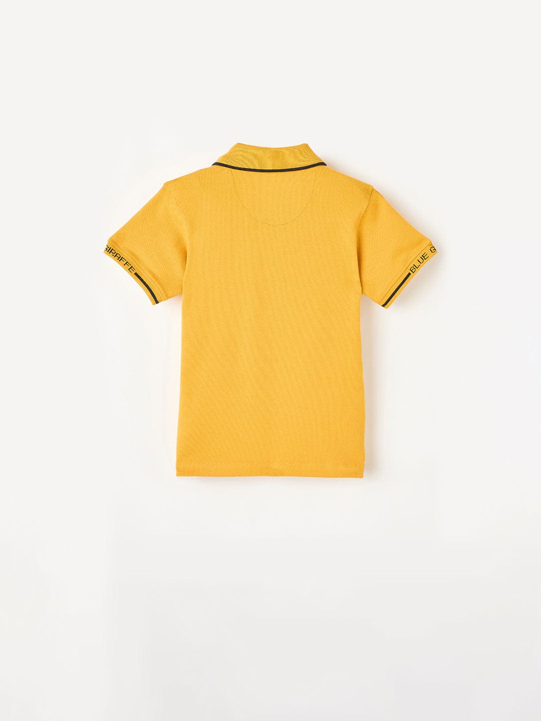 Blue Giraffe Boys Yellow Solid Polo Tshirt