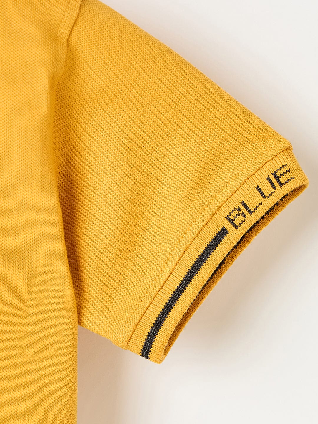 Blue Giraffe Boys Yellow Solid Polo Tshirt