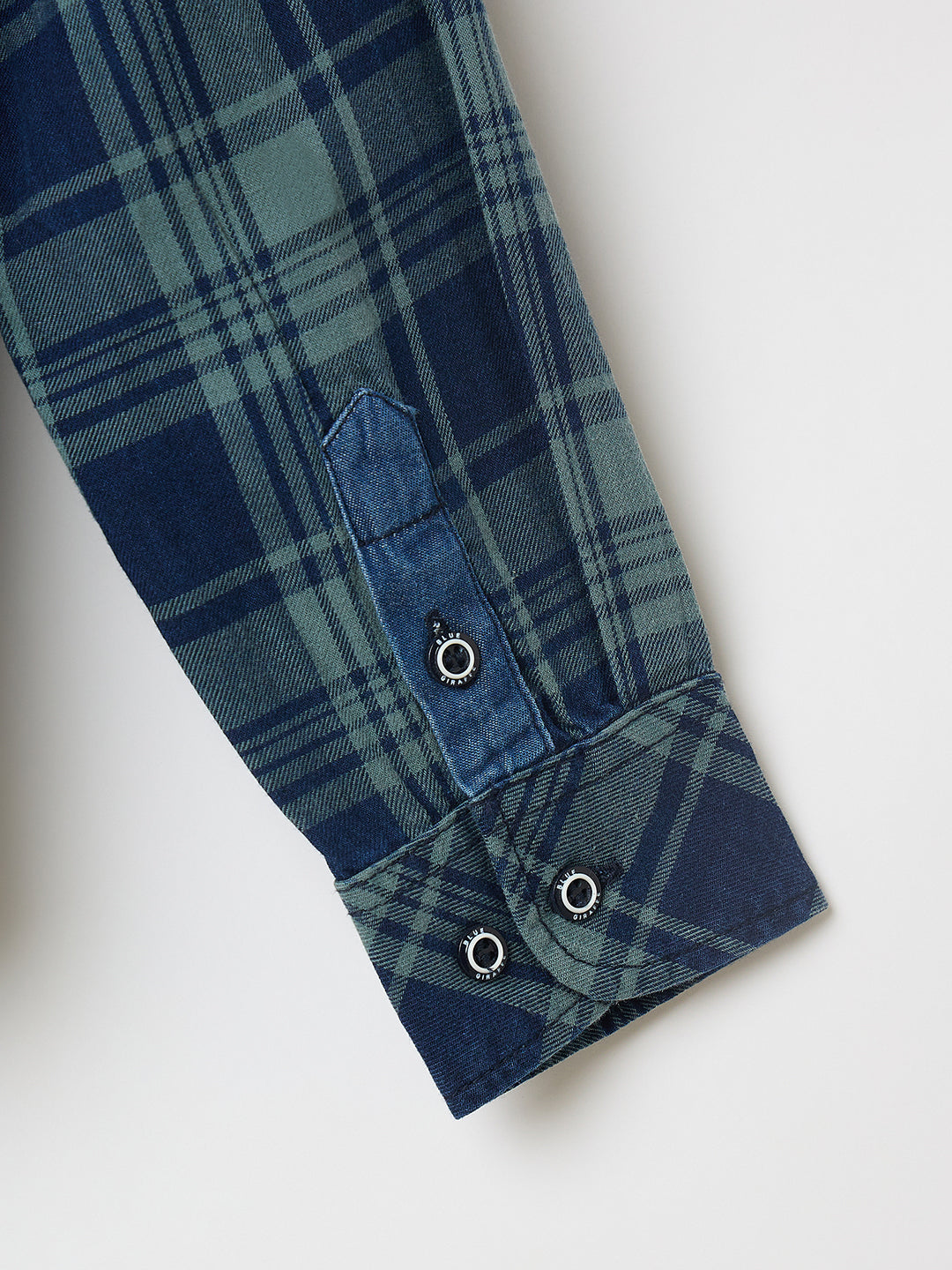 Blue Giraffe Boys Yellow Checks Collar Shirt