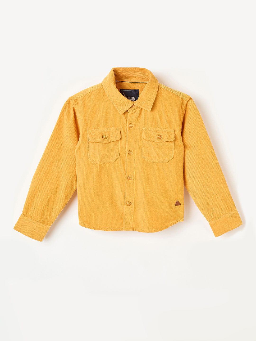 Blue Giraffe Boys Black Checks Lapel Collar Shirt