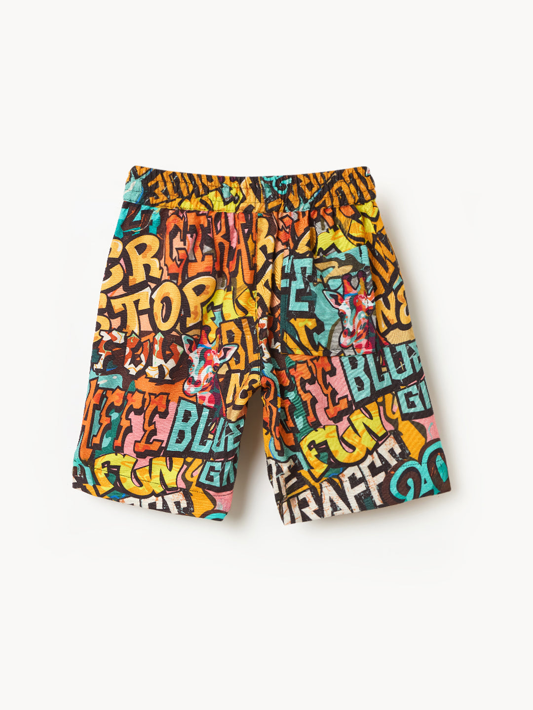 Blue Giraffe Boys Multi Regular Fit Printed Shorts