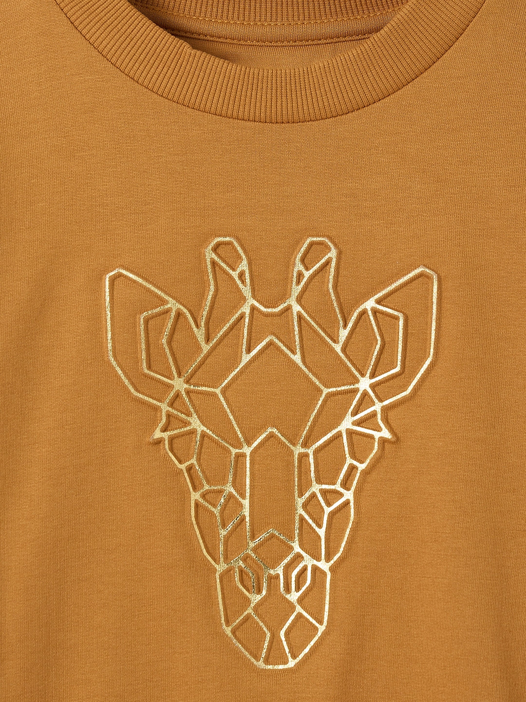 Blue Giraffe Boys Yellow Knitted Round Neck Sweatshirt