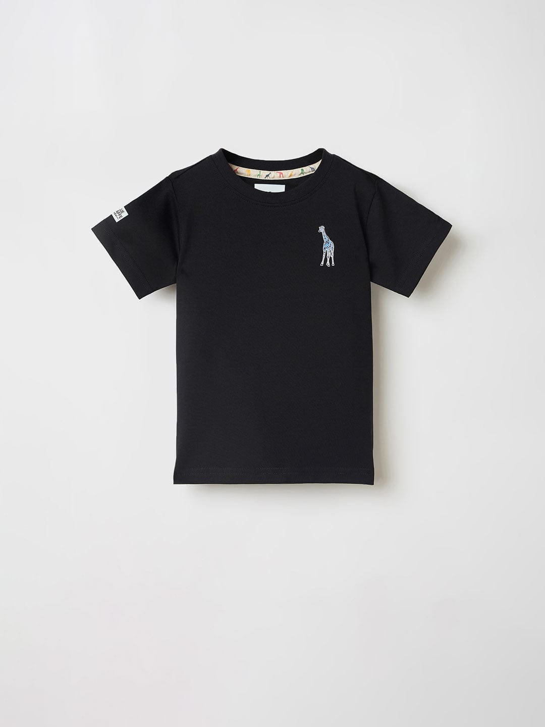 Blue Giraffe Boys Yellow Solid Round Neck Tshirt