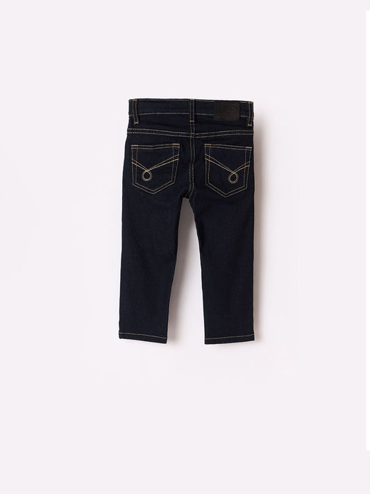 Blue Giraffe Boys Blue Slim Fit Solid Jeans