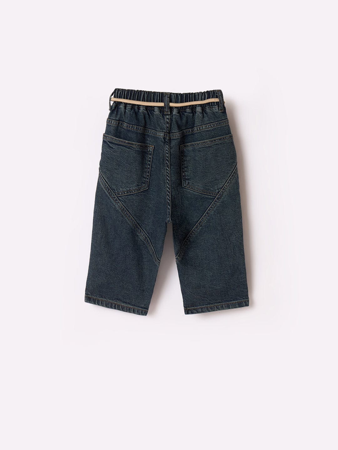 Blue Giraffe Boys Blue Boxy Fit Graphic Jeans