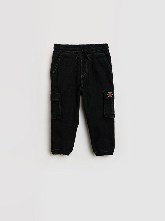 Blue Giraffe Boys Black Jogger Fit Denim Jeans