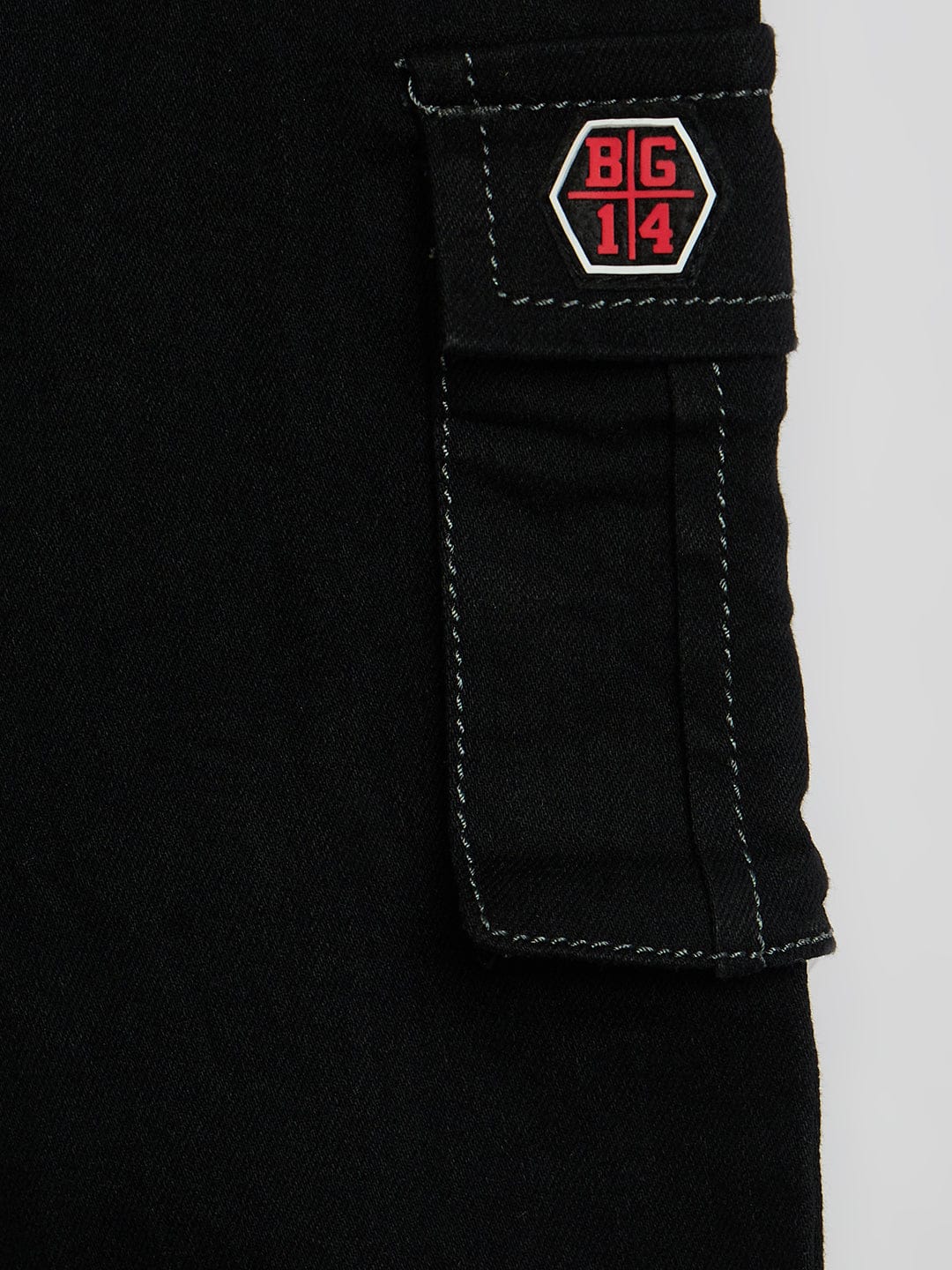 Blue Giraffe Boys Black Jogger Fit Denim Jeans