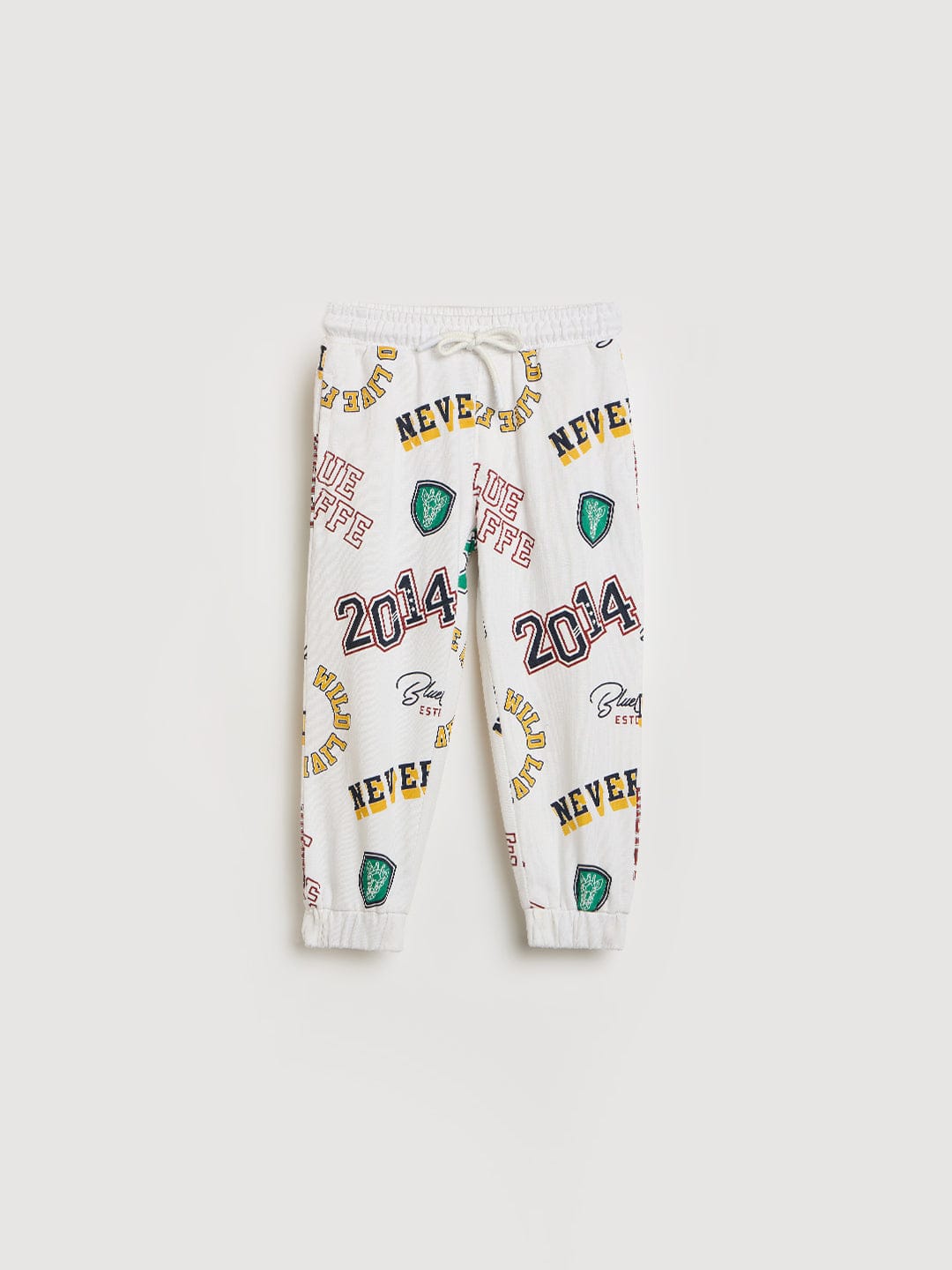 Blue Giraffe Boys White Regular Fit Graphic Sweatpant