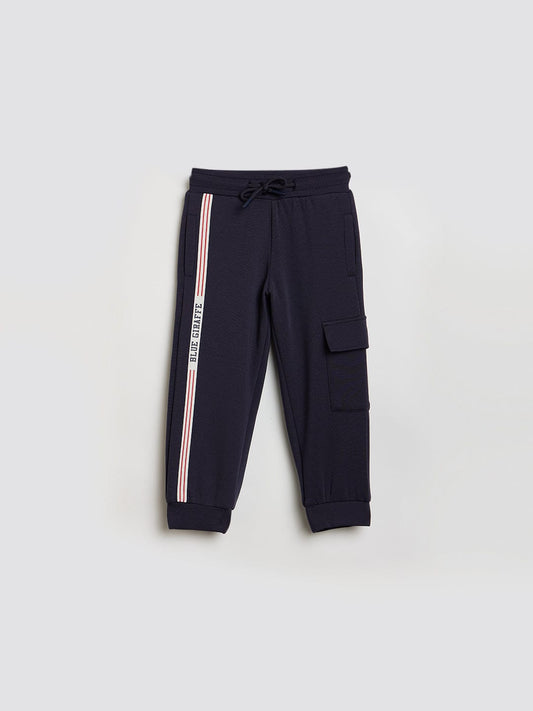 Blue Giraffe Boys Blue Jogger Fit Graphic Sweatpant