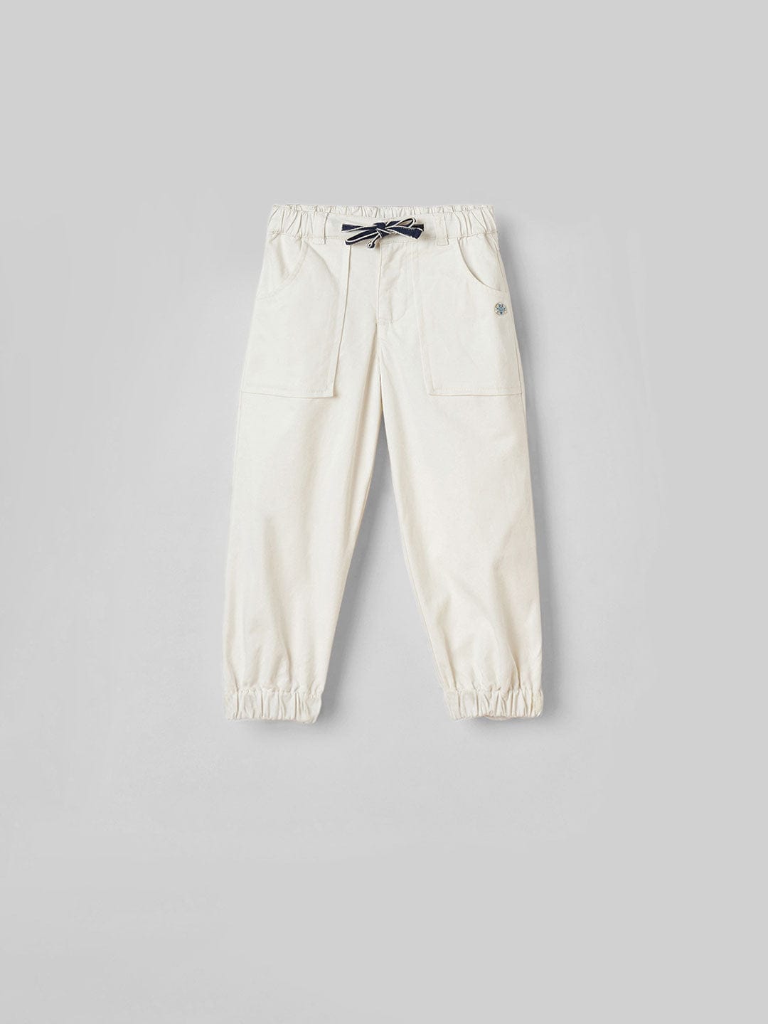 Blue Giraffe Boys White Regular Fit Solid Trouser