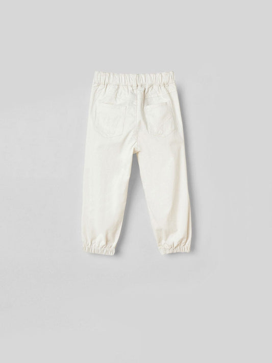 Blue Giraffe Boys White Regular Fit Solid Trouser