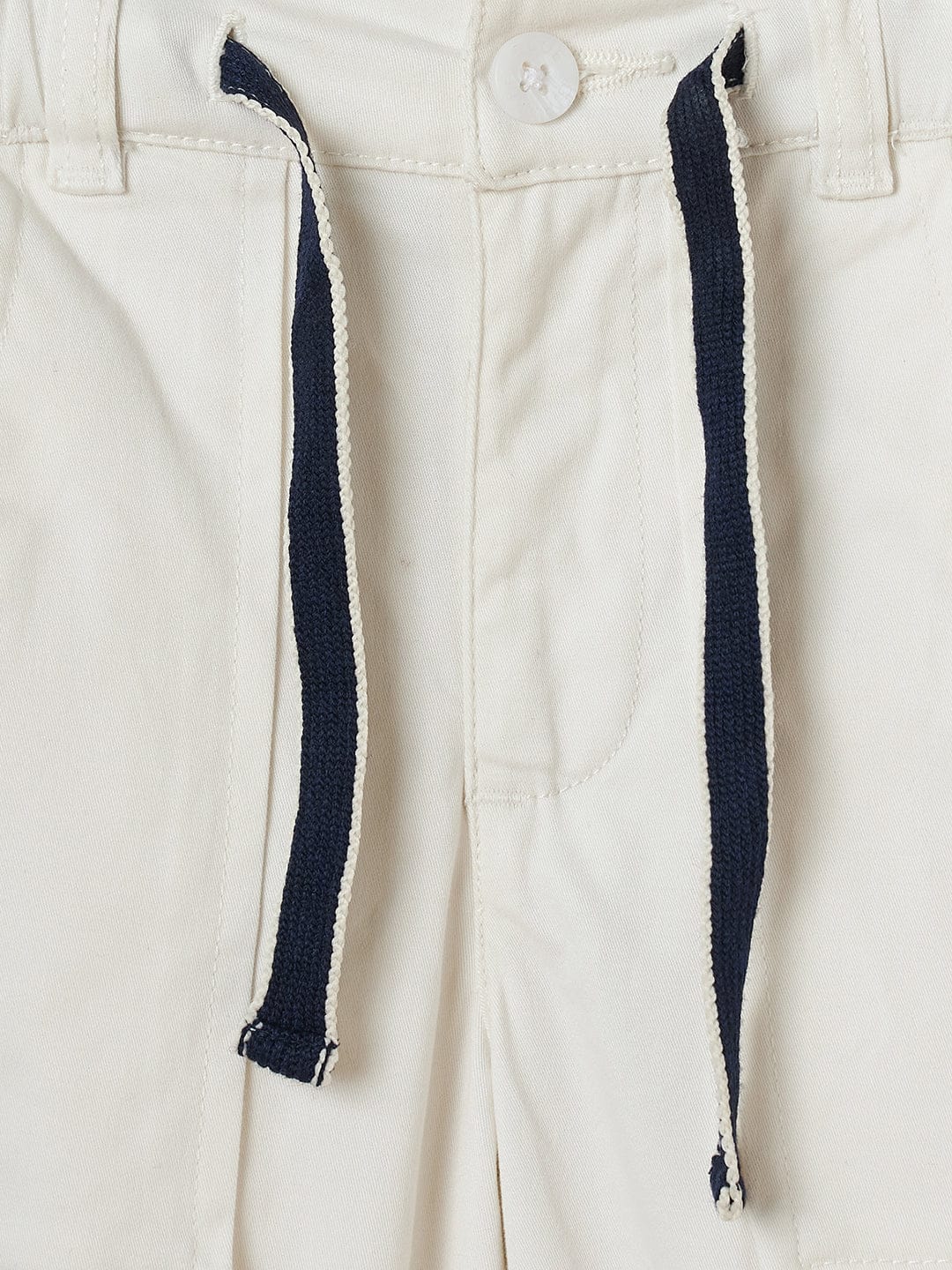 Blue Giraffe Boys White Regular Fit Solid Trouser