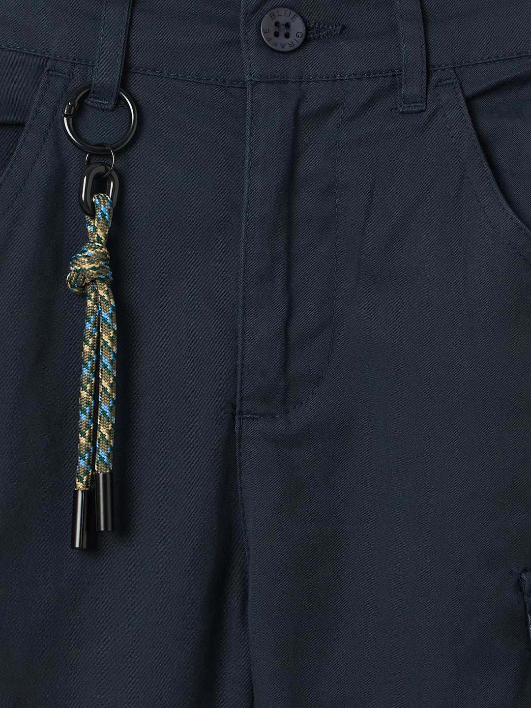 Blue Giraffe Boys Blue Regular Fit Solid Trouser