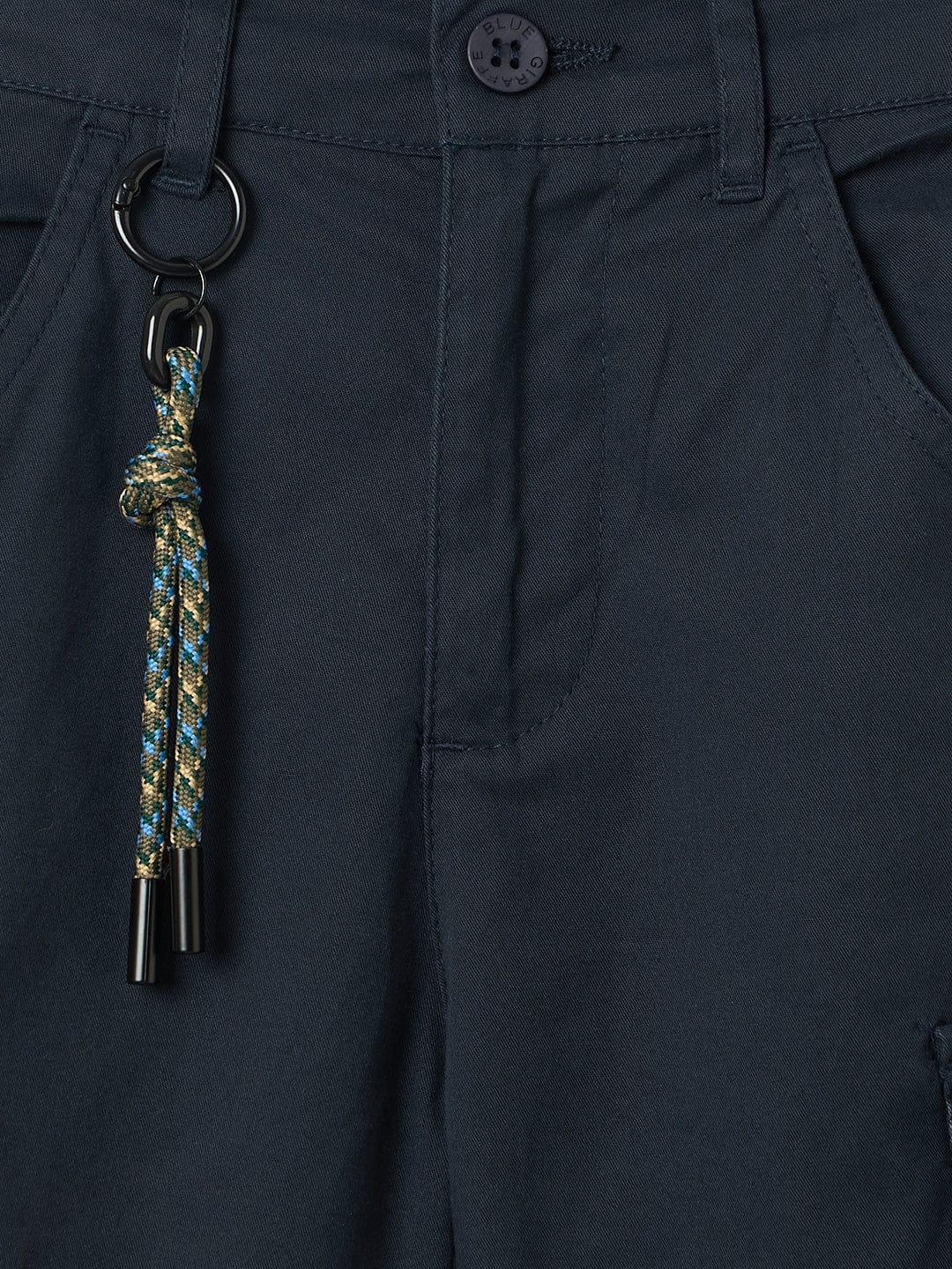 Blue Giraffe Boys Blue Regular Fit Solid Trouser