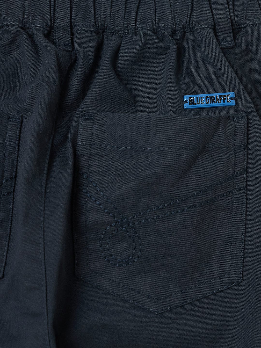 Blue Giraffe Boys Blue Regular Fit Solid Trouser