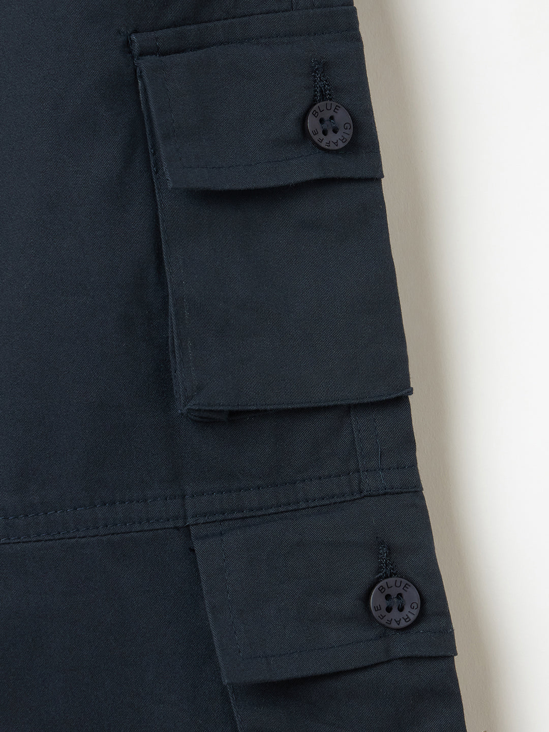 Blue Giraffe Boys Blue Regular Fit Solid Trouser