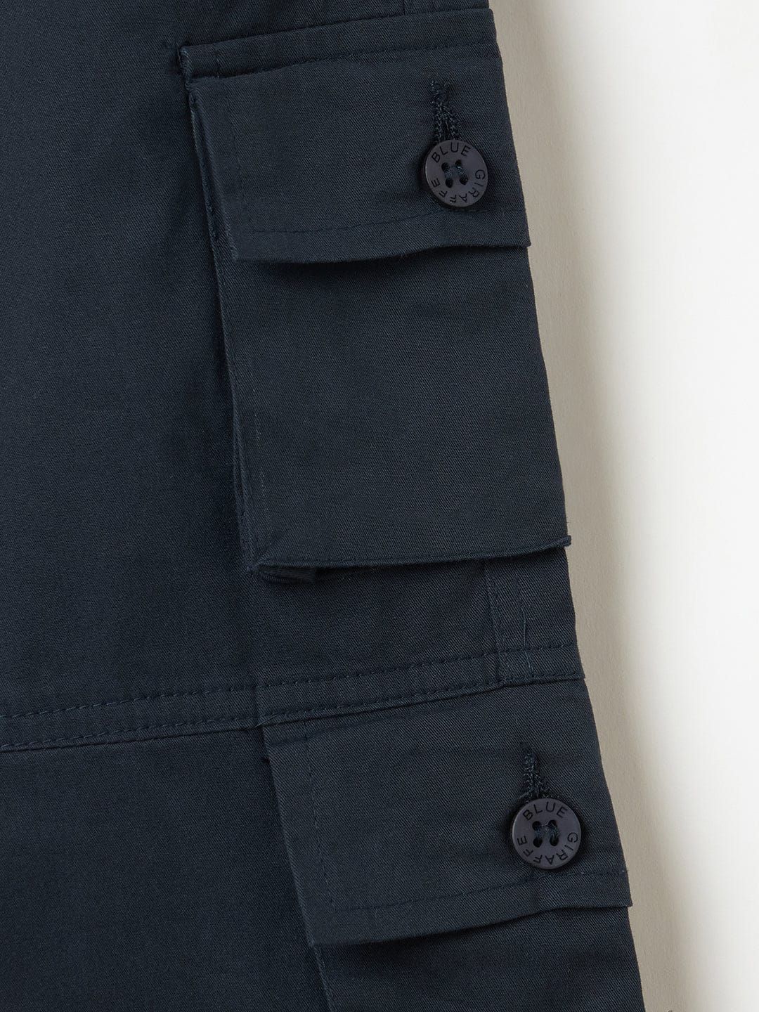 Blue Giraffe Boys Blue Regular Fit Solid Trouser