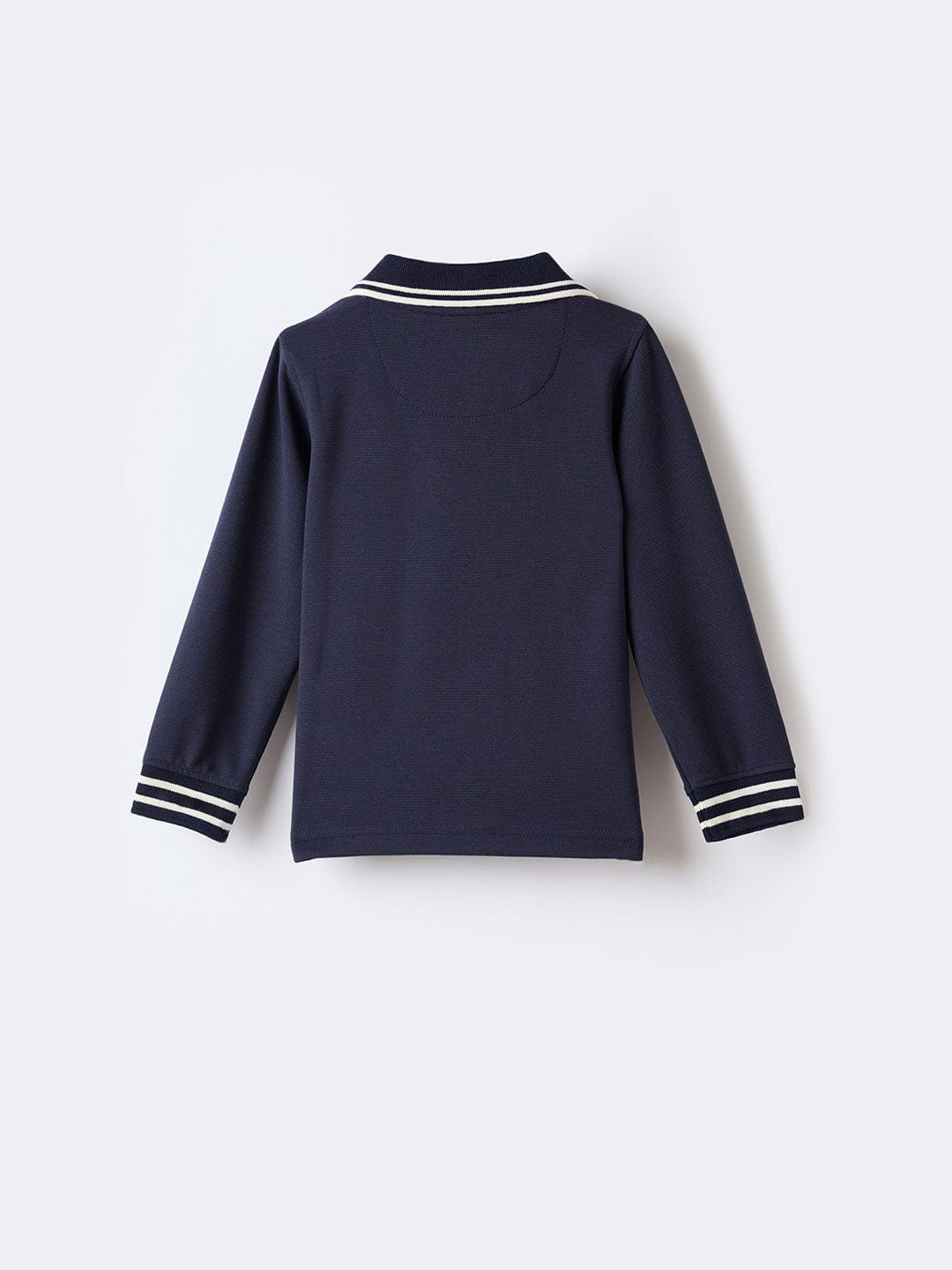 BLUE GIRAFFE Boys Navy Blue Woven Pullover Polo T-Shirt