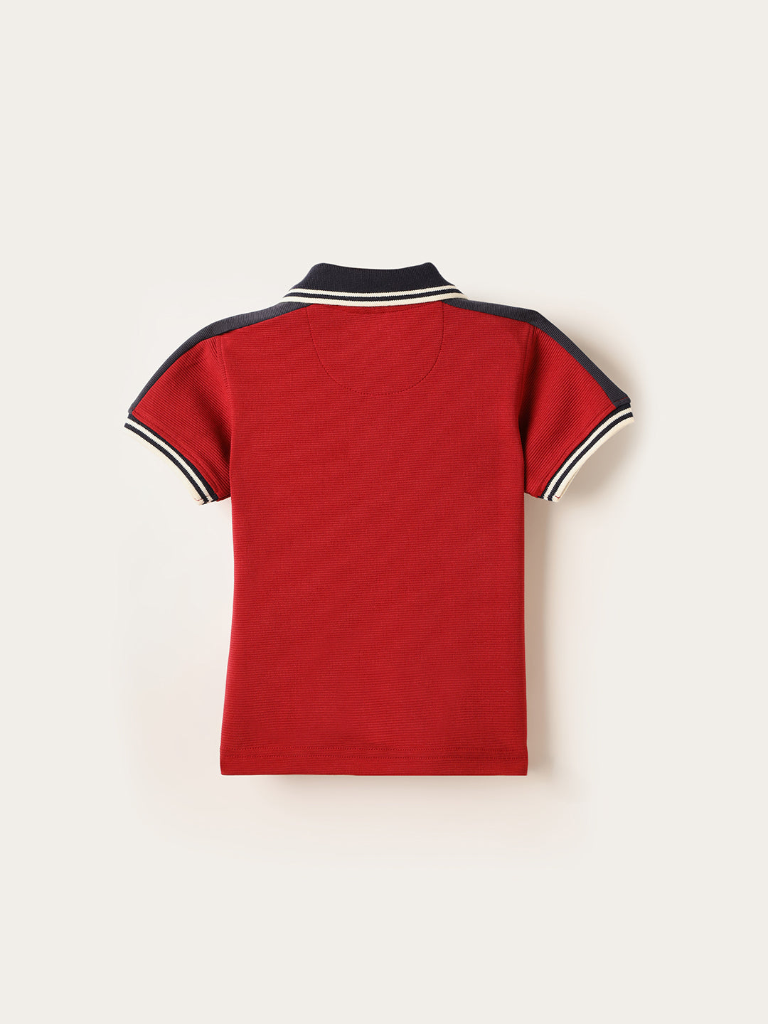 BLUE GIRAFFE Boys Red Knitted Pullover Polo T-Shirt