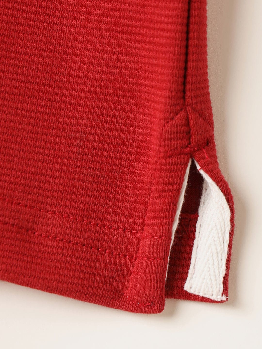 BLUE GIRAFFE Boys Red Knitted Pullover Polo T-Shirt