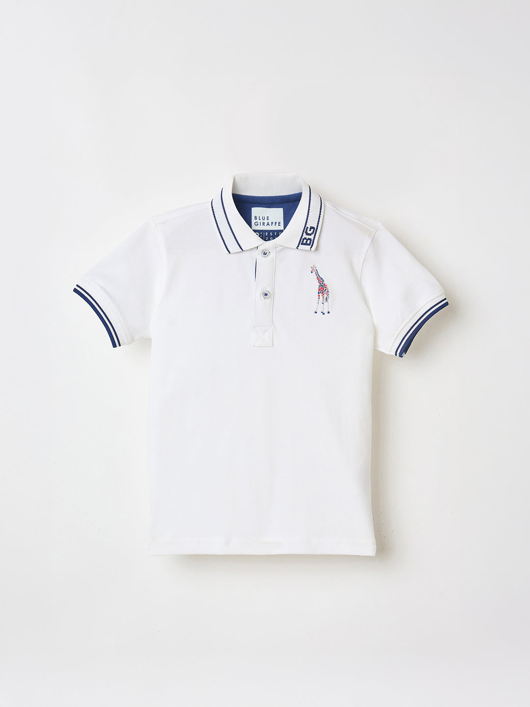 Blue Giraffe Boys Red Solid Polo Tshirt