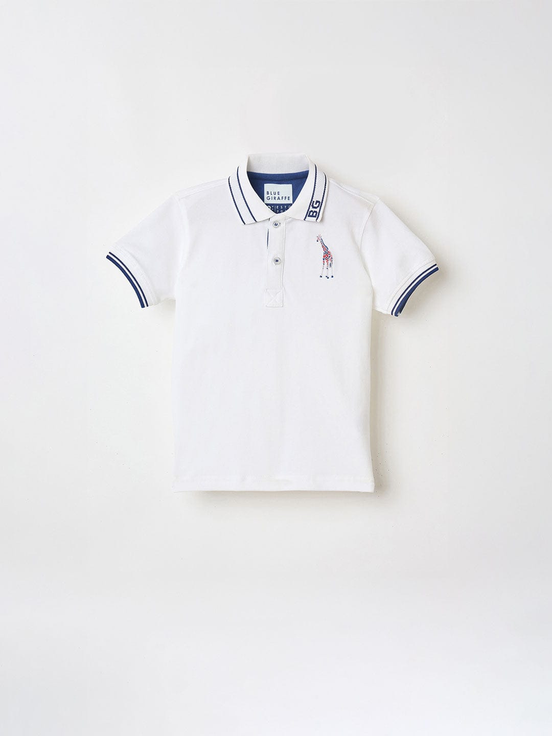 Blue Giraffe Boys Red Solid Polo Tshirt