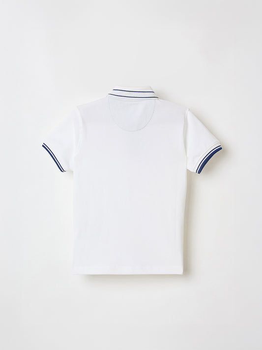 Blue Giraffe Boys Red Solid Polo Tshirt