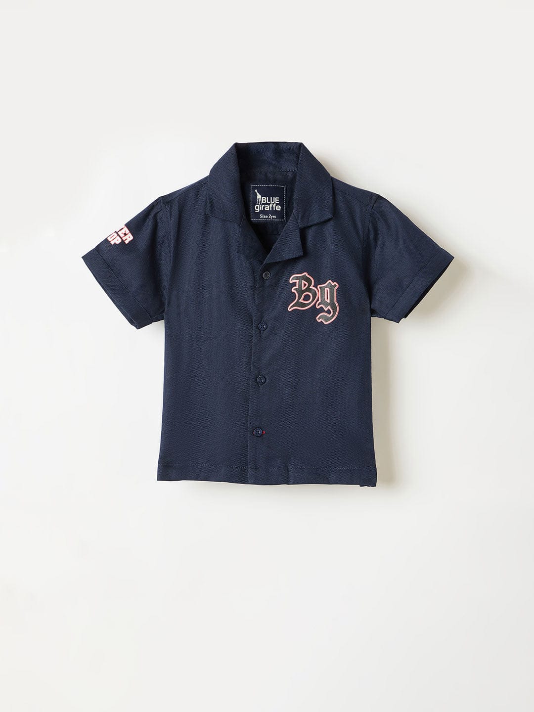 Blue Giraffe Boys Red Graphic Crew Neck Shirt