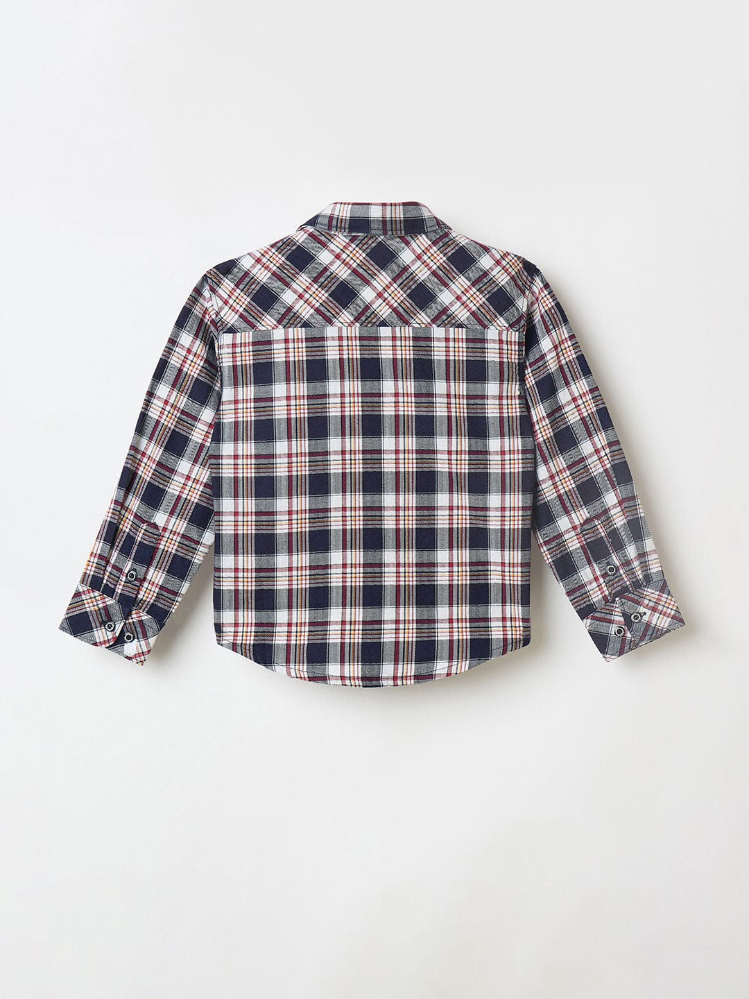 Blue Giraffe Boys Blue Checks Lapel Collar Shirt