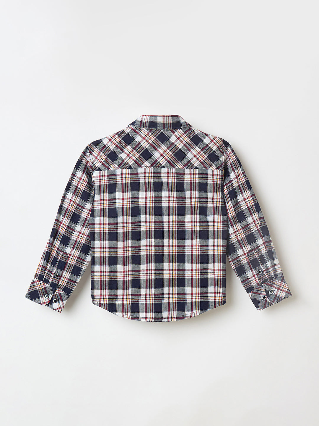 Blue Giraffe Boys Blue Checks Lapel Collar Shirt