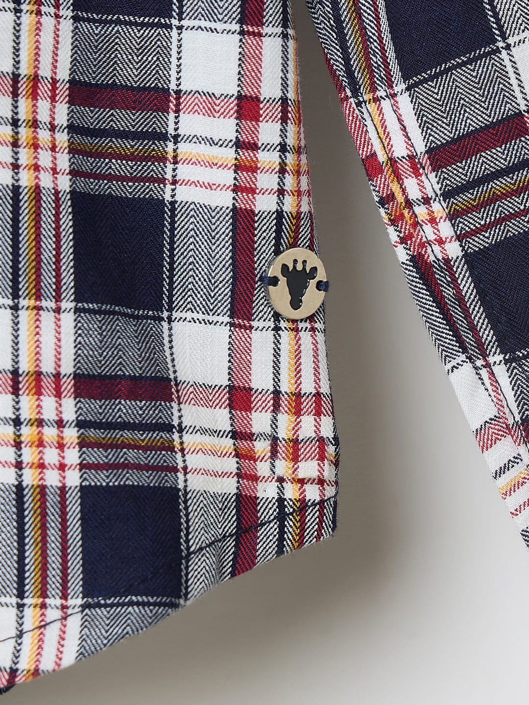 Blue Giraffe Boys Blue Checks Lapel Collar Shirt