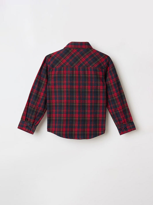 Blue Giraffe Boys Multi Checks Collar Shirt